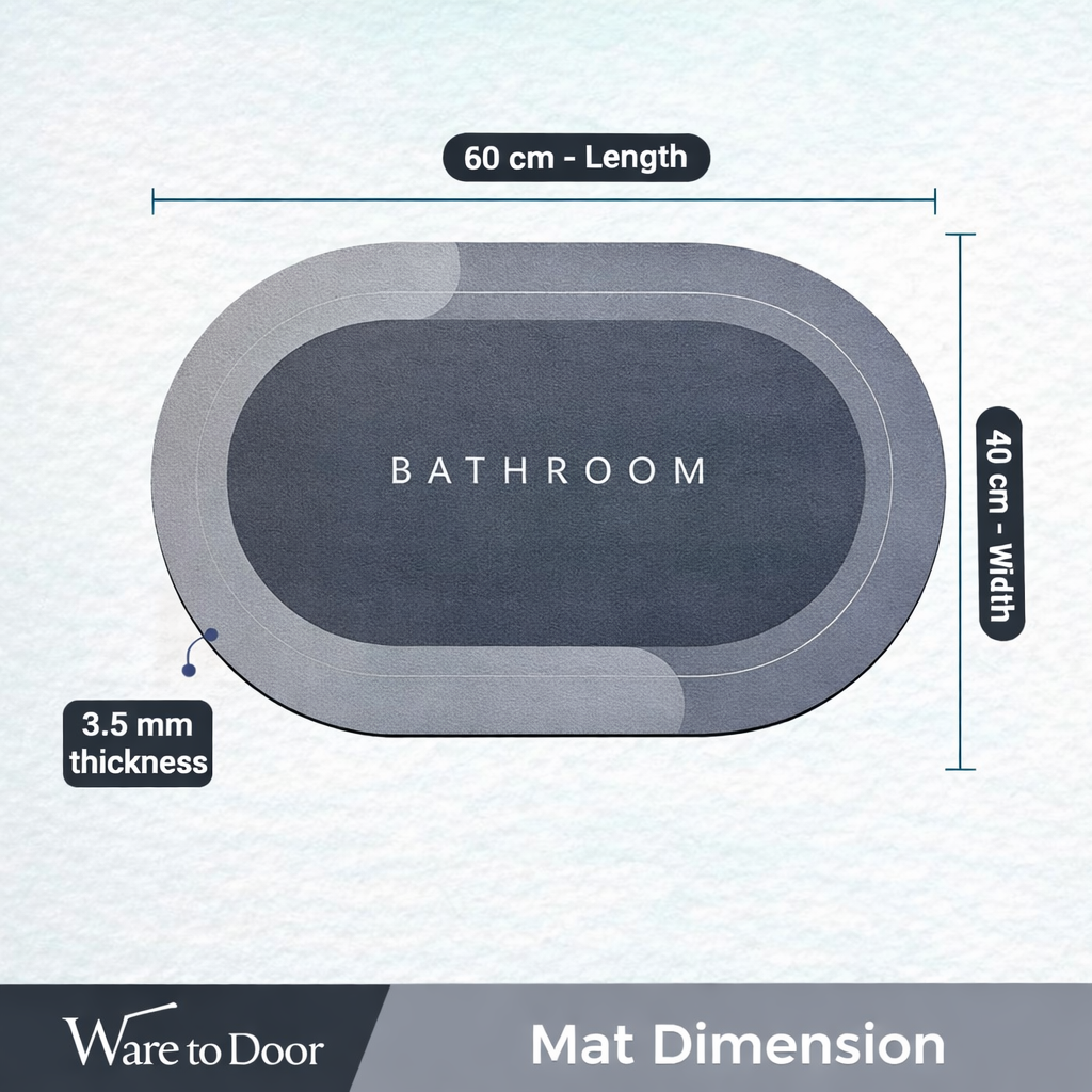 quick dry anti skid bathroom mat (40×60 cm) – water absorbent rubber floor mat (grey) quick dry anti skid bathroom mat (40×60 cm) – water absorbent rubber floor mat (grey)