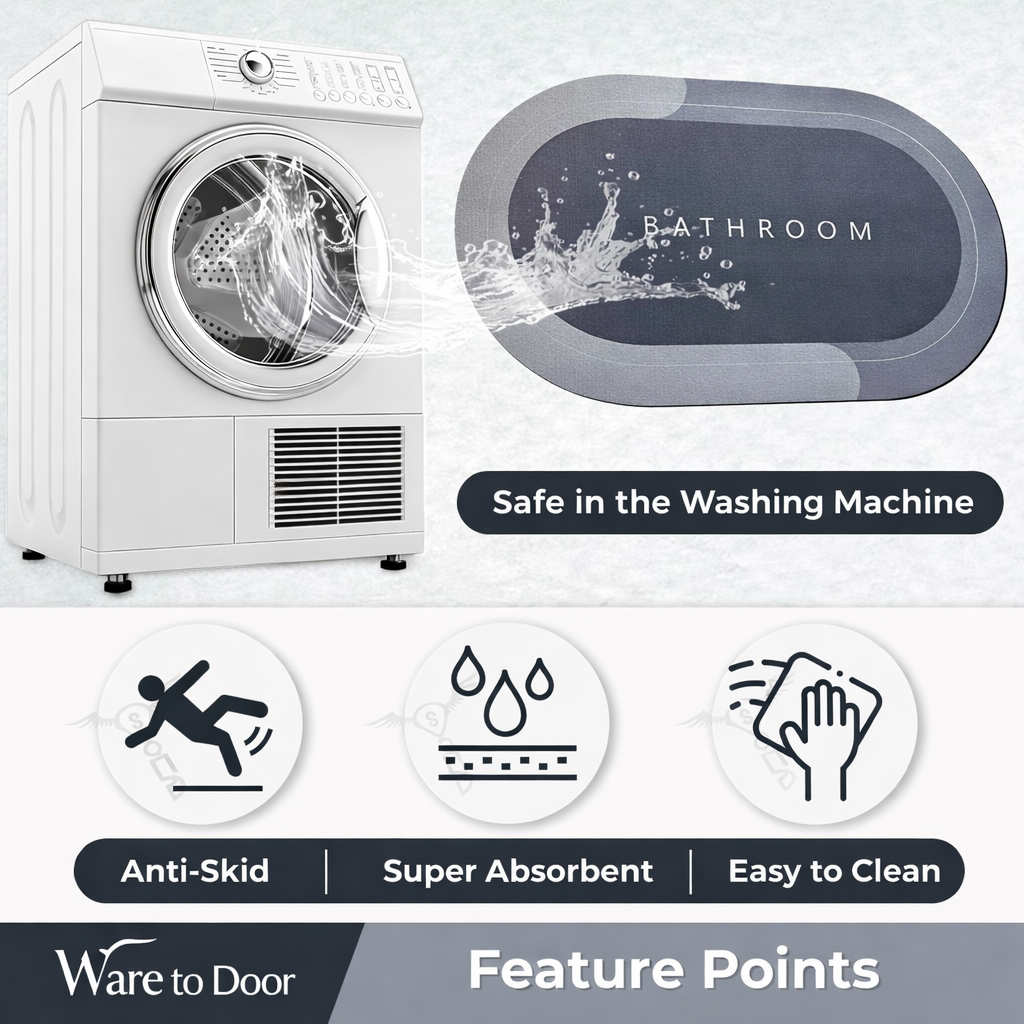 quick dry anti skid bathroom mat (40×60 cm) – water absorbent rubber floor mat (grey) quick dry anti skid bathroom mat (40×60 cm) – water absorbent rubber floor mat (grey)