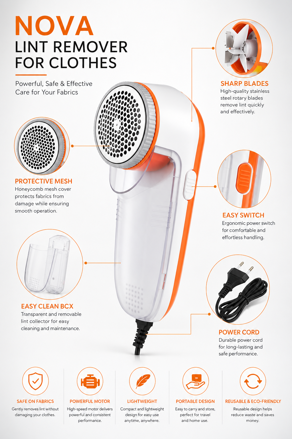 nova lint remover for clothes | electric fabric shaver | wool & sweater fuzz remover machine | portable lint cleaner for clothes, sofa, blanket & woolens nova lint remover for clothes | electric fabric shaver | wool & sweater fuzz remover machine | portable lint cleaner for clothes, sofa, blanket & woolens