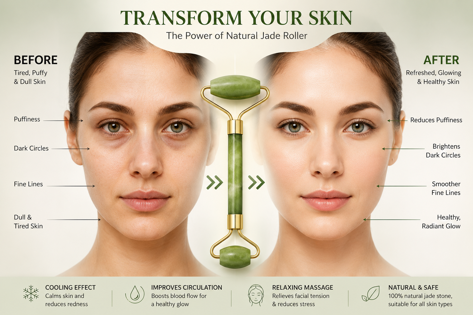 natural jade roller & gua sha facial massage tool for face, neck & eyes | skin tightening, puffiness reduction & blood circulation natural jade roller & gua sha facial massage tool for face, neck & eyes | skin tightening, puffiness reduction & blood circulation