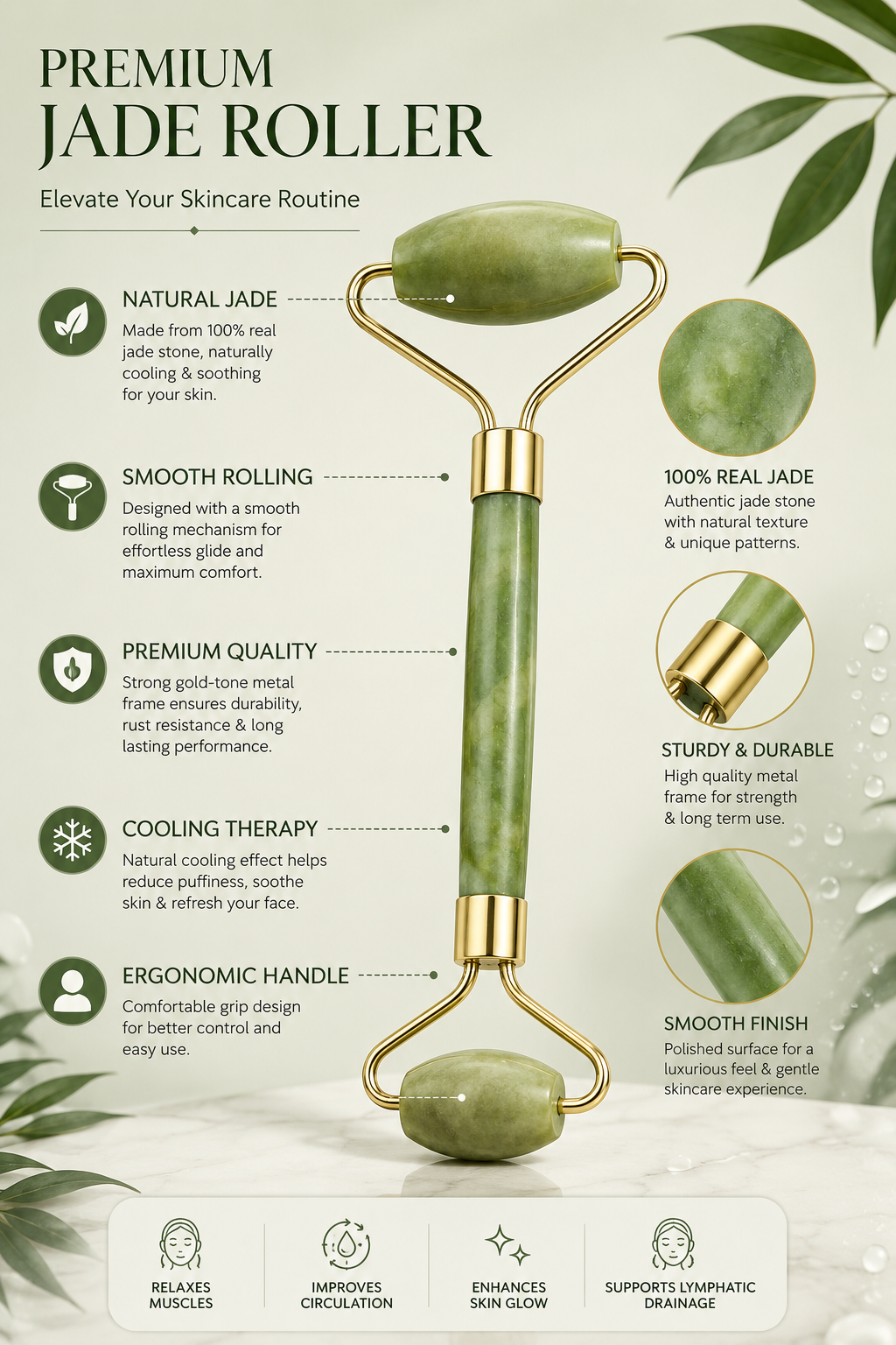 natural jade roller & gua sha facial massage tool for face, neck & eyes | skin tightening, puffiness reduction & blood circulation natural jade roller & gua sha facial massage tool for face, neck & eyes | skin tightening, puffiness reduction & blood circulation