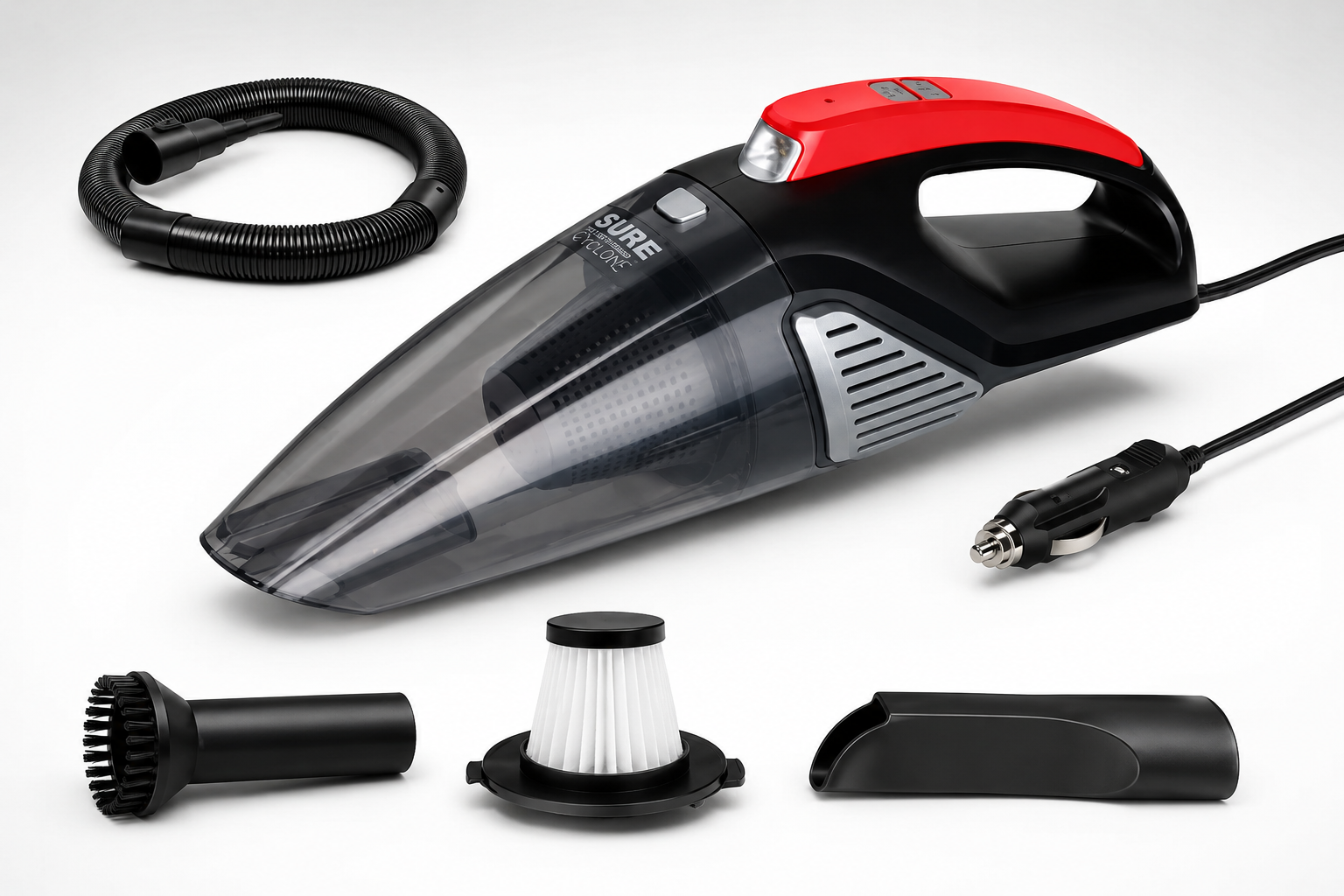 portable car vacuum cleaner high power wet & dry handheld vacuum cleaner with hepa filter, long cable & multiple nozzles for car, home & office portable car vacuum cleaner high power wet & dry handheld vacuum cleaner with hepa filter, long cable & multiple nozzles for car, home & office