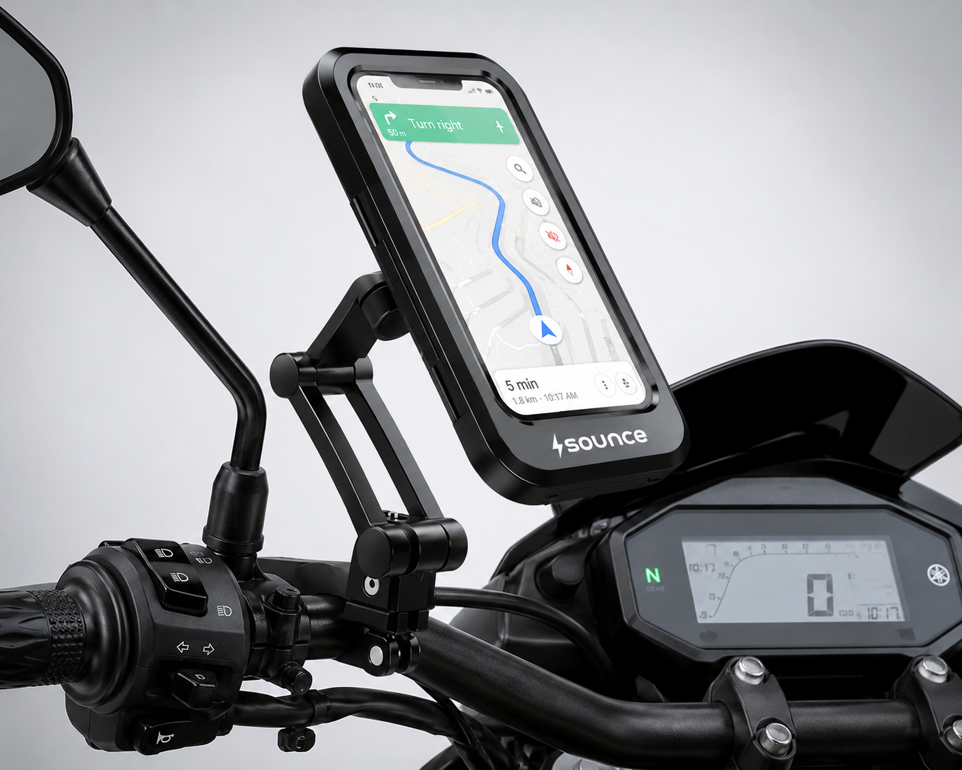 bike phone mount waterproof mobile holder for motorcycle & bicycle | 360° rotation | shockproof & secure handlebar phone holder for gps navigation bike phone mount waterproof mobile holder for motorcycle & bicycle | 360° rotation | shockproof & secure handlebar phone holder for gps navigation