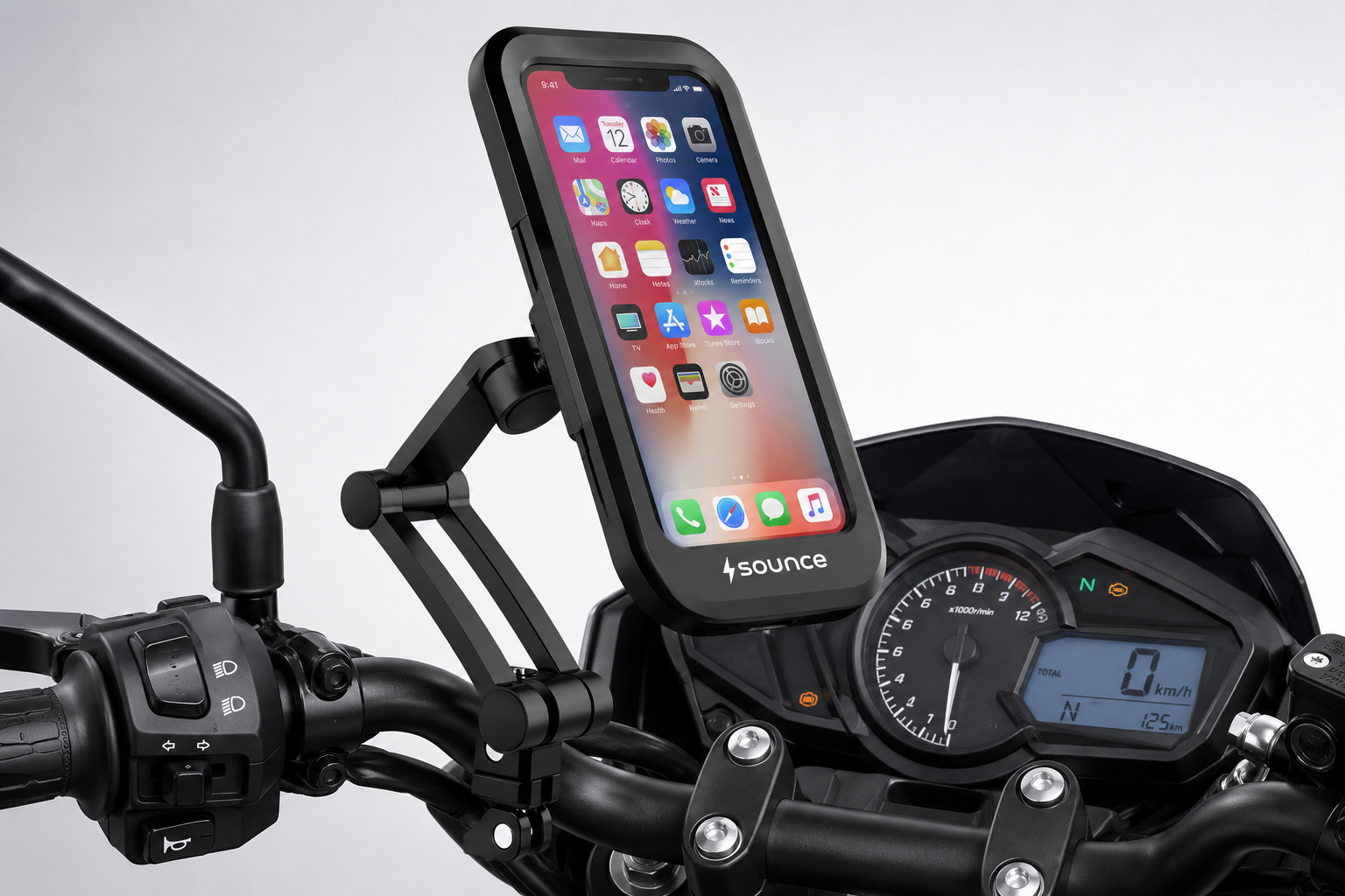 bike phone mount waterproof mobile holder for motorcycle & bicycle | 360° rotation | shockproof & secure handlebar phone holder for gps navigation bike phone mount waterproof mobile holder for motorcycle & bicycle | 360° rotation | shockproof & secure handlebar phone holder for gps navigation