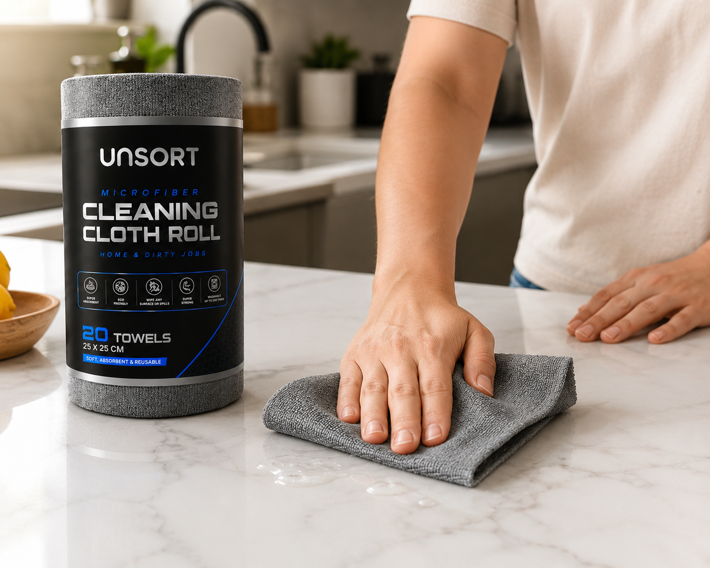 microfiber cleaning cloth roll | 20 reusable washable sheets | multipurpose kitchen cleaning wipes for home, car, glass & office | super absorbent lint free cleaning cloth roll microfiber cleaning cloth roll | 20 reusable washable sheets | multipurpose kitchen cleaning wipes for home, car, glass & office | super absorbent lint free cleaning cloth roll