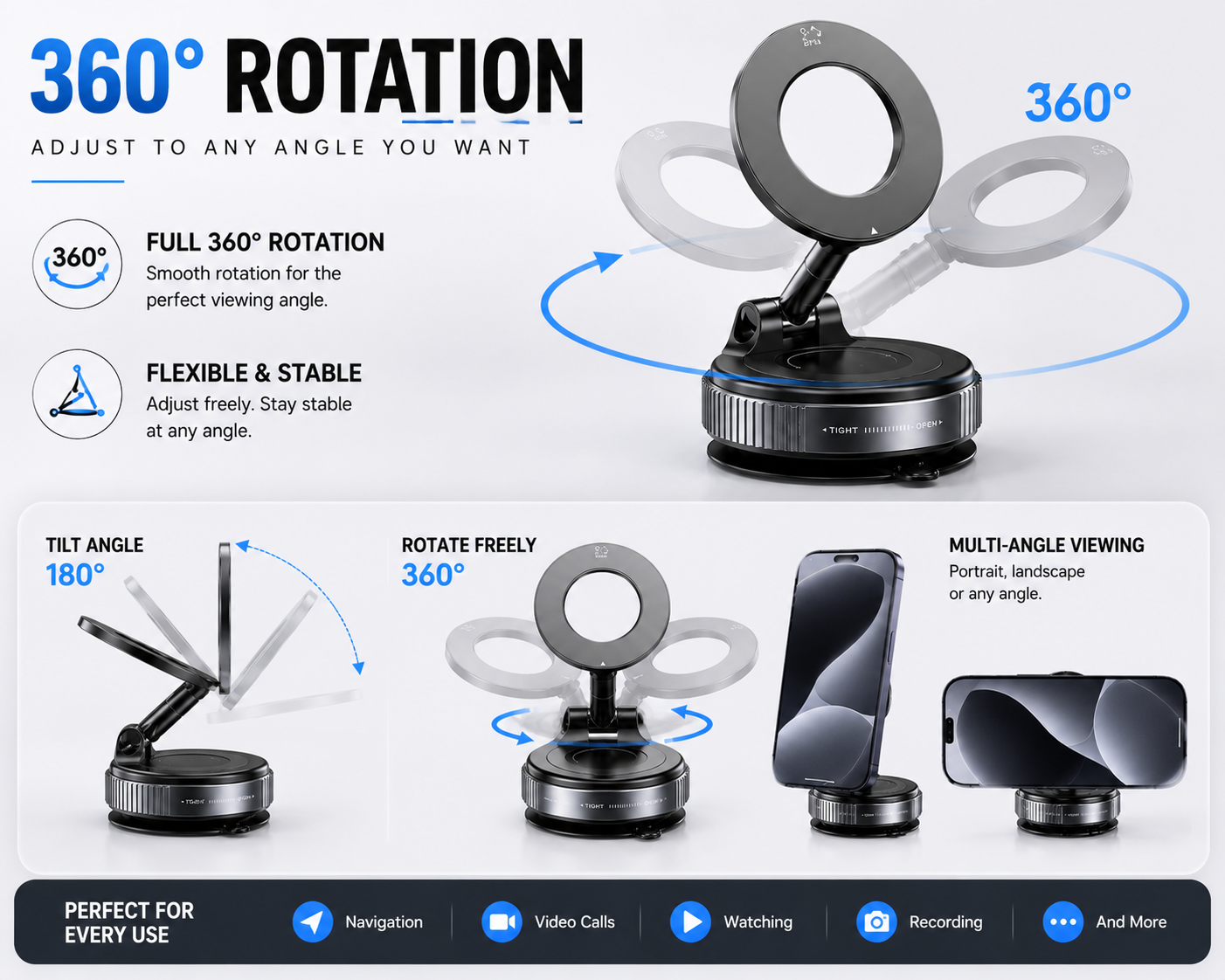 magnetic vacuum suction phone holder – 360° rotating foldable magsafe mobile stand for car dashboard, desk & mirror magnetic vacuum suction phone holder – 360° rotating foldable magsafe mobile stand for car dashboard, desk & mirror