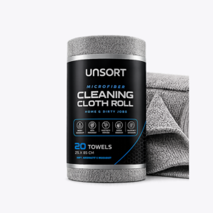 Home microfiber cleaning cloth roll | 20 reusable washable sheets | multipurpose kitchen cleaning wipes for home, car, glass & office | super absorbent lint free cleaning cloth roll