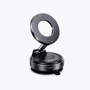 Home magnetic vacuum suction phone holder – 360° rotating foldable magsafe mobile stand for car dashboard, desk & mirror