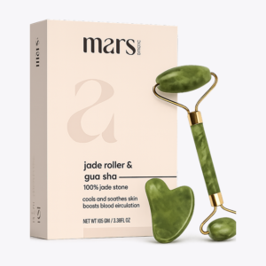 Home natural jade roller & gua sha facial massage tool for face, neck & eyes | skin tightening, puffiness reduction & blood circulation
