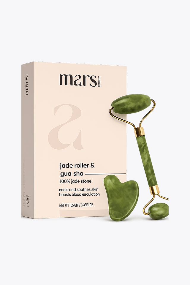 natural jade roller & gua sha facial massage tool for face, neck & eyes | skin tightening, puffiness reduction & blood circulation natural jade roller & gua sha facial massage tool for face, neck & eyes | skin tightening, puffiness reduction & blood circulation