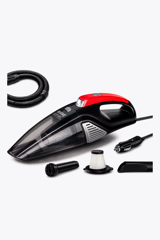 portable car vacuum cleaner high power wet & dry handheld vacuum cleaner with hepa filter, long cable & multiple nozzles for car, home & office portable car vacuum cleaner high power wet & dry handheld vacuum cleaner with hepa filter, long cable & multiple nozzles for car, home & office